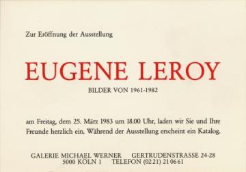 Eugène Leroy - Bilder Von 1961-1982